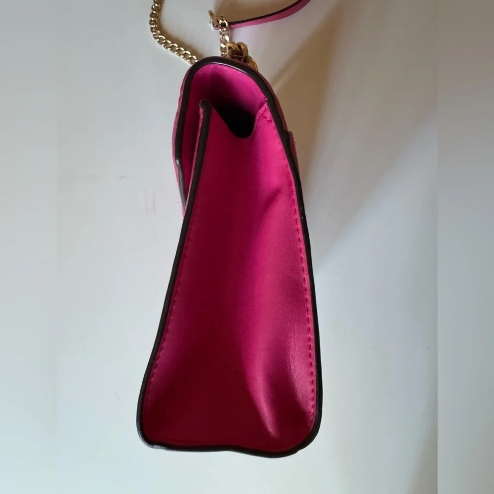 Michael Kors Whitney Medium Flap Chain Shoulder Bag Handbag Purse Electric Pink